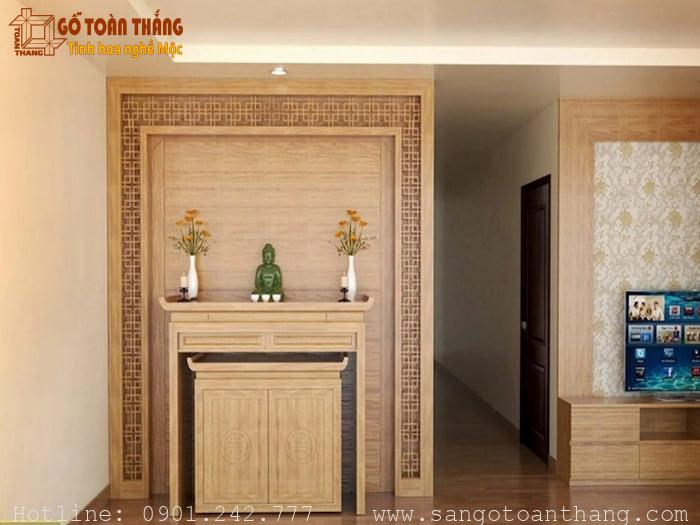 Bàn thờ gỗ công nghiệp đẹp đang là xu hướng tìm kiếm của nhiều hộ gia đình trẻ hiện nay