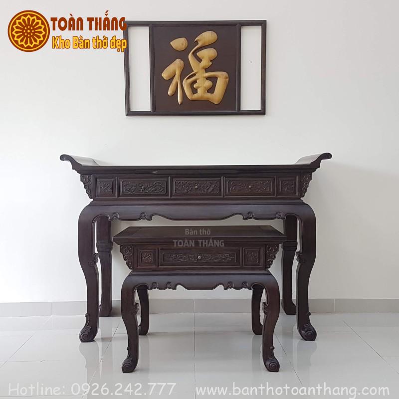 Sập thờ trơn gỗ Chiu Liu 1m92 chân STTC-01