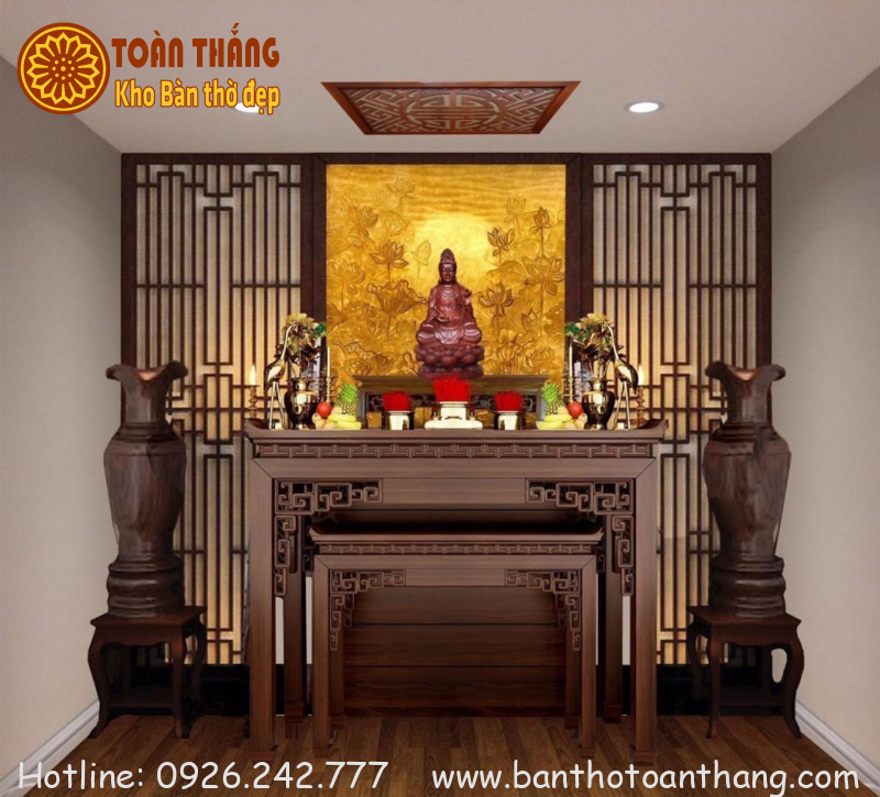 Cách sắp xếp thờ Phật và gia tiên trên cùng một bàn thờ chuẩn phong thủy 